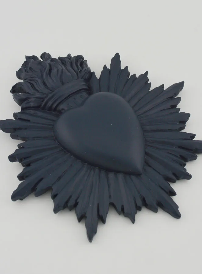 Ex Voto Wanddekoration Strahlendes Herz 17 cm – Blau Grau (pic 3)