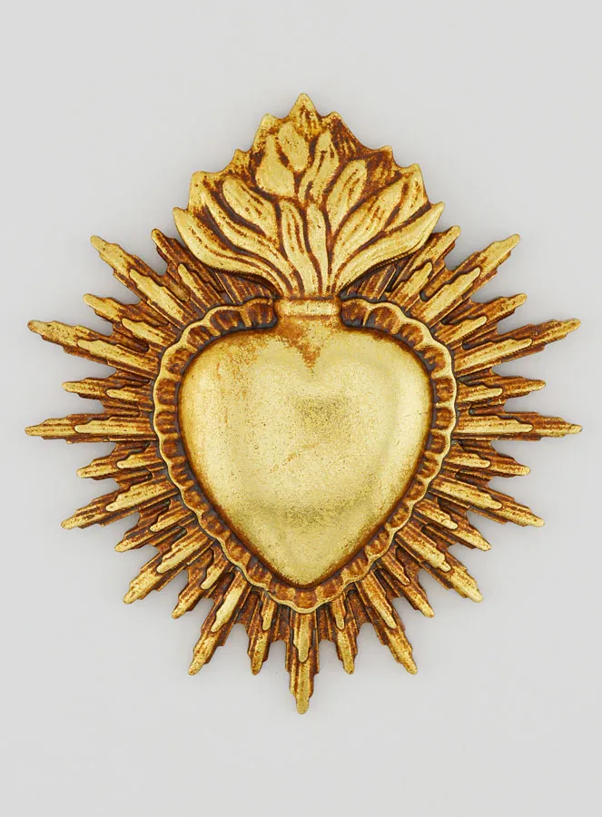 Ex Voto Wanddekoration Strahlendes Herz 11 cm - Gold (pic 1)