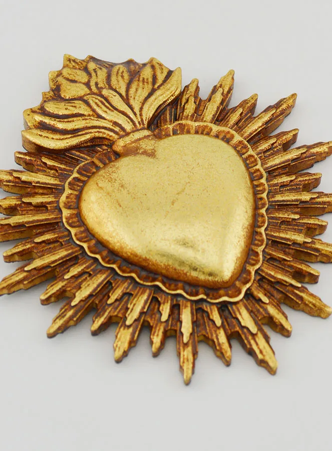 Ex Voto Wanddekoration Strahlendes Herz 11 cm - Gold (pic 3)
