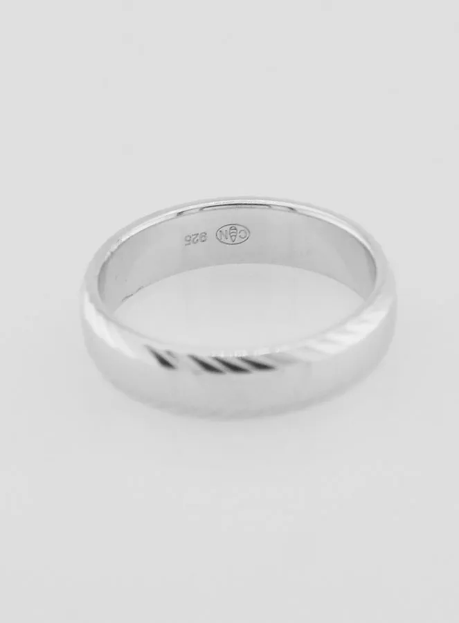 Ring Ehering aus 925er Silber mit Geschliffenem Motiv  - Größe 56 (pic 4)