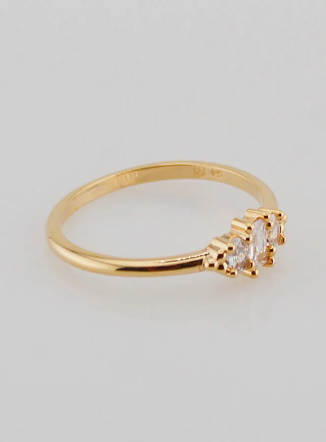 Vergoldeter Ring Dreifaltigkeit mit Zirkonia – Größe 54 (pic 3)