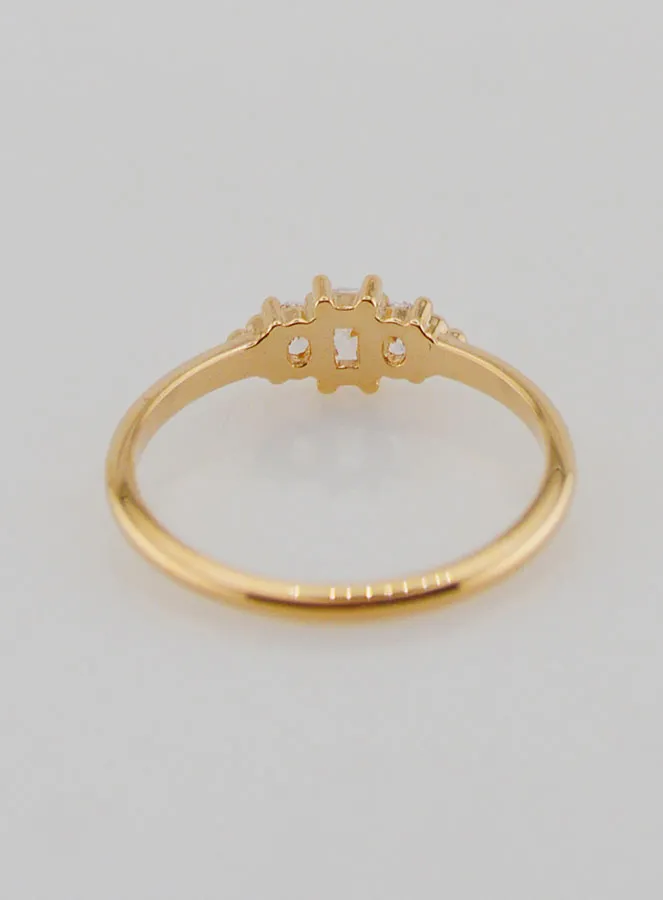 Vergoldeter Ring Dreifaltigkeit mit Zirkonia – Größe 54 (pic 4)