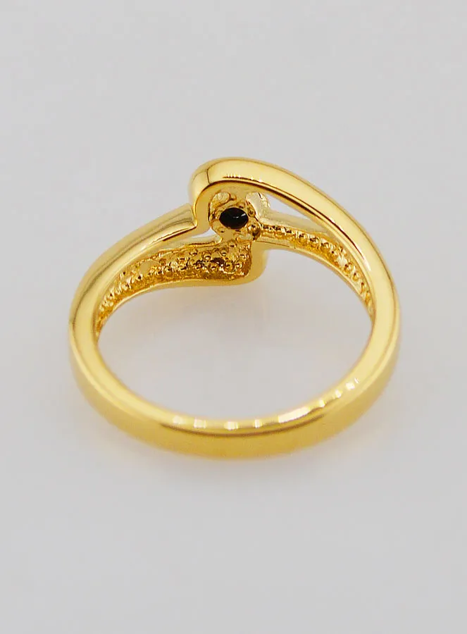 Vergoldeter Ring mit Saphir und Zirkonia – Größe 54 (pic 4)