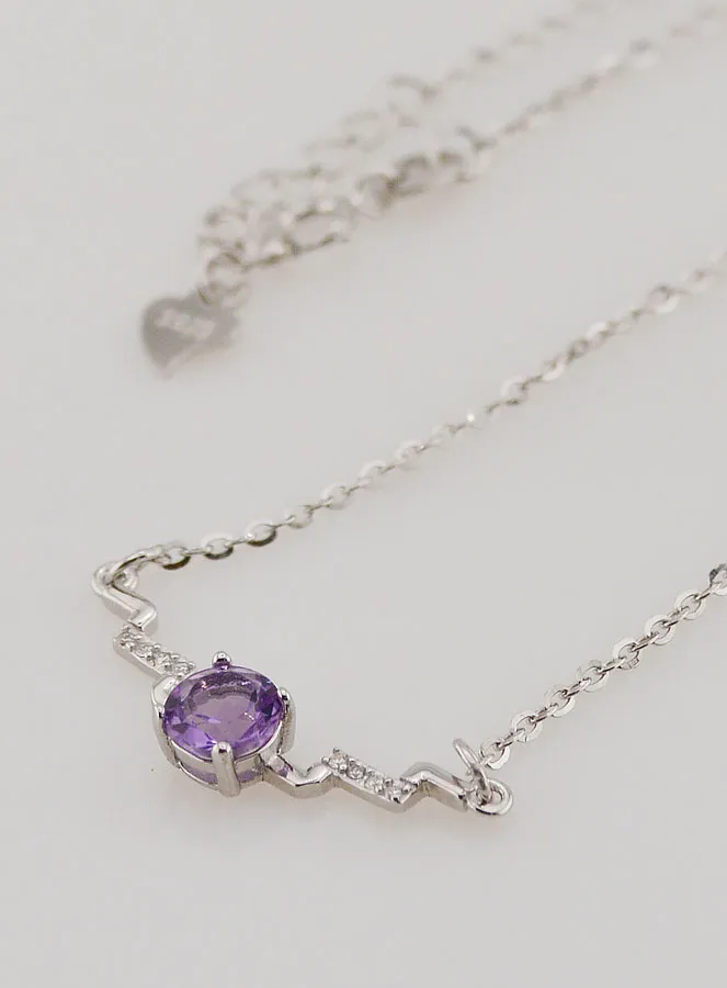 Halskette aus 925er Silber und Amethyst (pic 1)