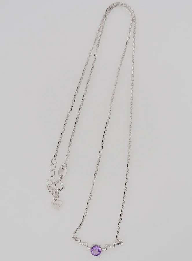 Halskette aus 925er Silber und Amethyst (pic 2)