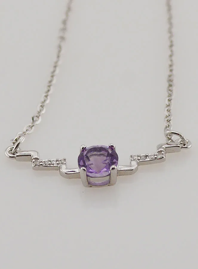 Halskette aus 925er Silber und Amethyst (pic 3)