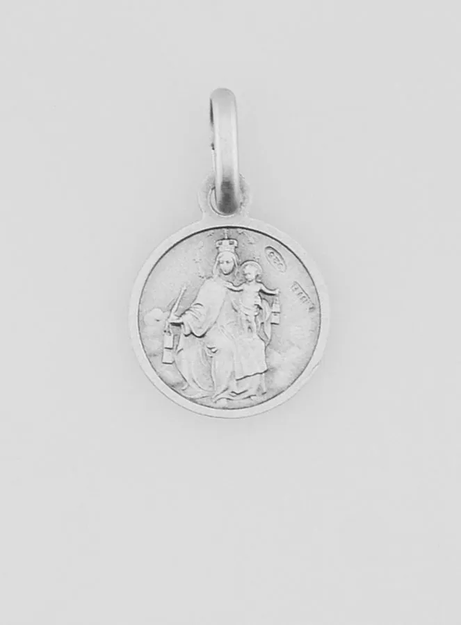 Skapulier Medaille – Rhodiniertes 925er Silber -10 mm (pic 1)
