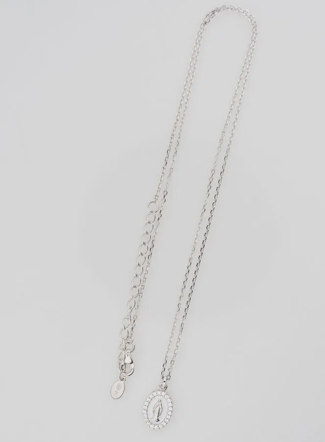 Halskette Wundertätige Medaille Silber und Weißem Emaille (pic 2)