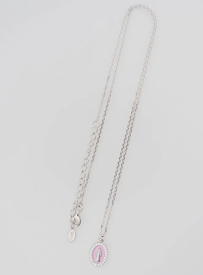 Halskette Wundertätige Medaille Silber und Rosa Emaille (pic 2)