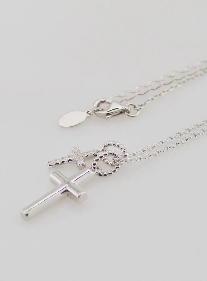 Religiöse Halskette mit Kreuz Anhängern – 925er Silber (pic 1)