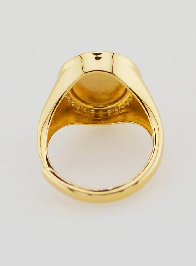 Ring Siegelring Wundertätige Madonna Vergoldetes Silber und Zirkonia - Größen 52 bis 56 (pic 4)