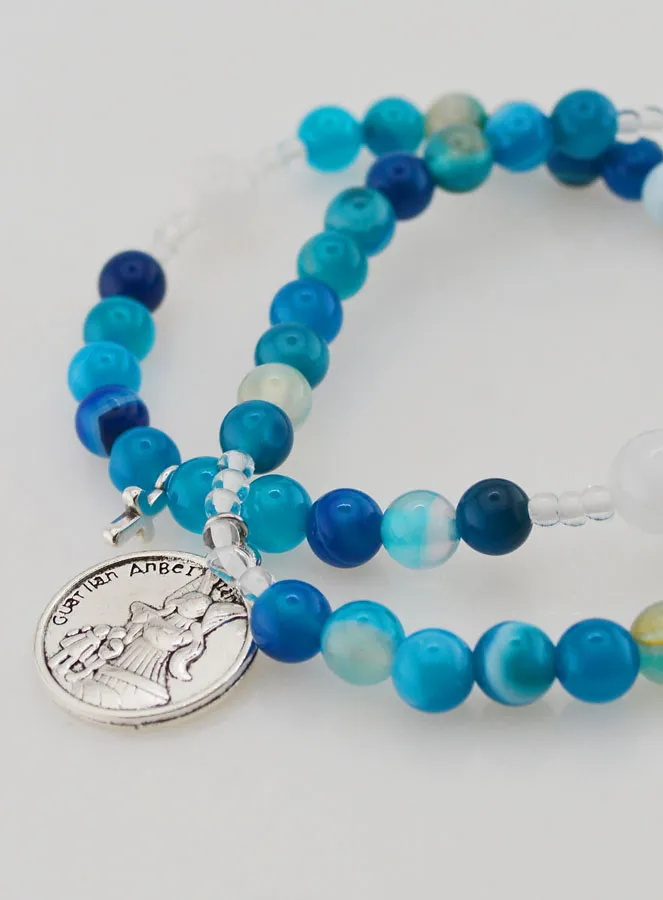 Rosenkranz aus Blauen Achat Edelsteinen – Heiliger Michael (pic 3)