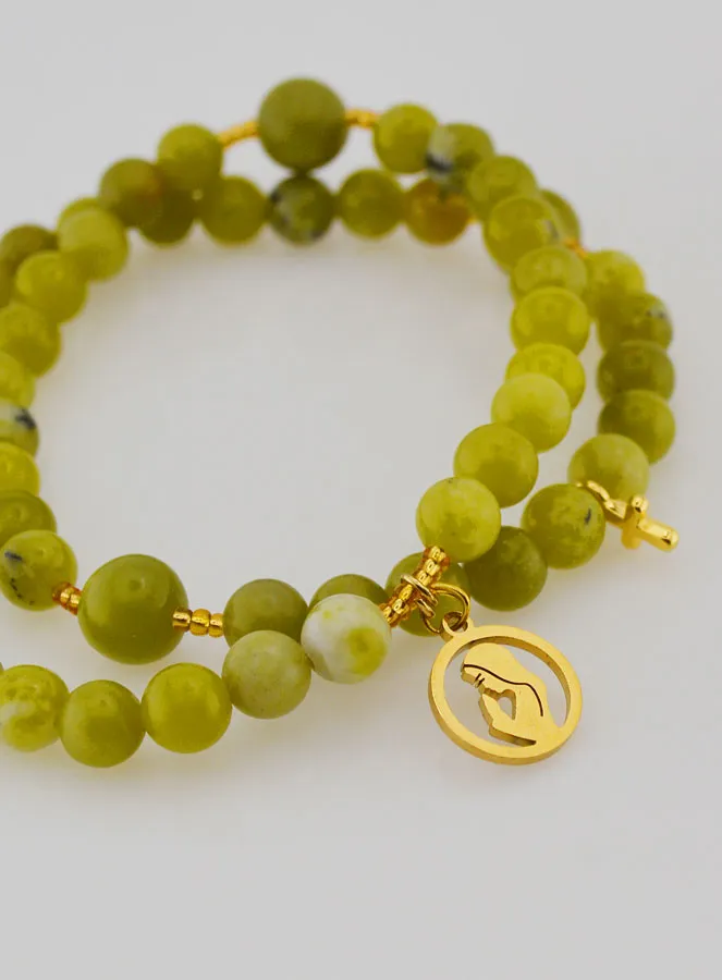 Rosenkranz Armband Grüner Jade – Heilige Maria (pic 3)