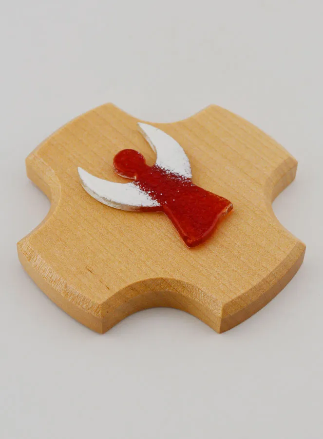 Kreuz aus Ahornholz mit Schutzengel aus Glas (pic 3)