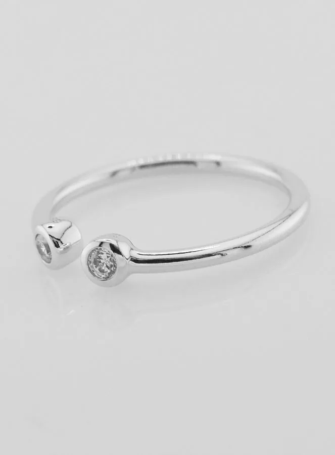 Offener Ring aus Silber und Zirkonia – Größe 58 (pic 2)