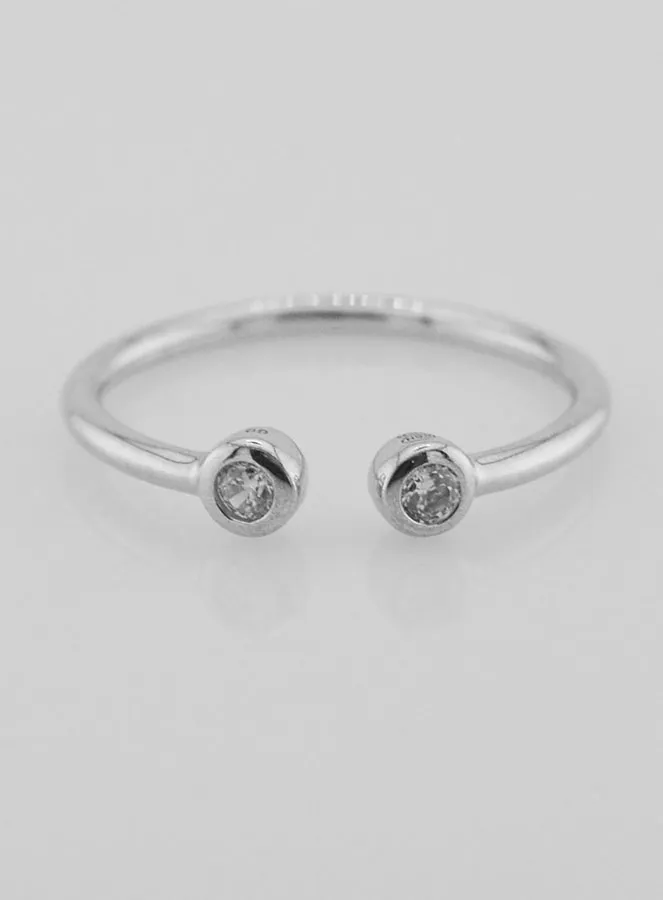Offener Ring aus Silber und Zirkonia – Größe 60 (pic 1)