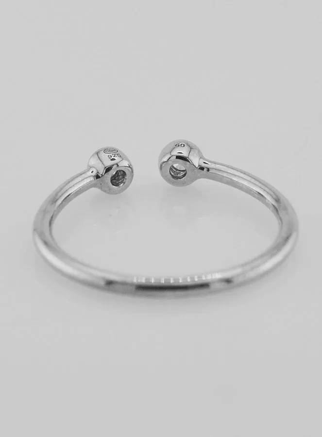 Offener Ring aus Silber und Zirkonia – Größe 60 (pic 4)