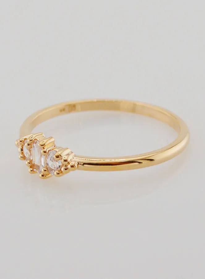 Vergoldeter Ring Dreifaltigkeit mit Zirkonia – Größe 58 (pic 2)