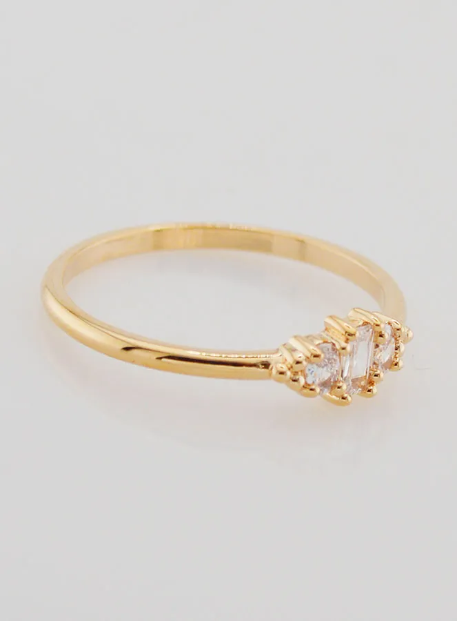 Vergoldeter Ring Dreifaltigkeit mit Zirkonia – Größe 58 (pic 3)