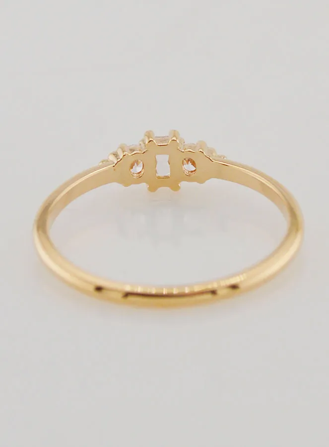 Vergoldeter Ring Dreifaltigkeit mit Zirkonia – Größe 58 (pic 4)