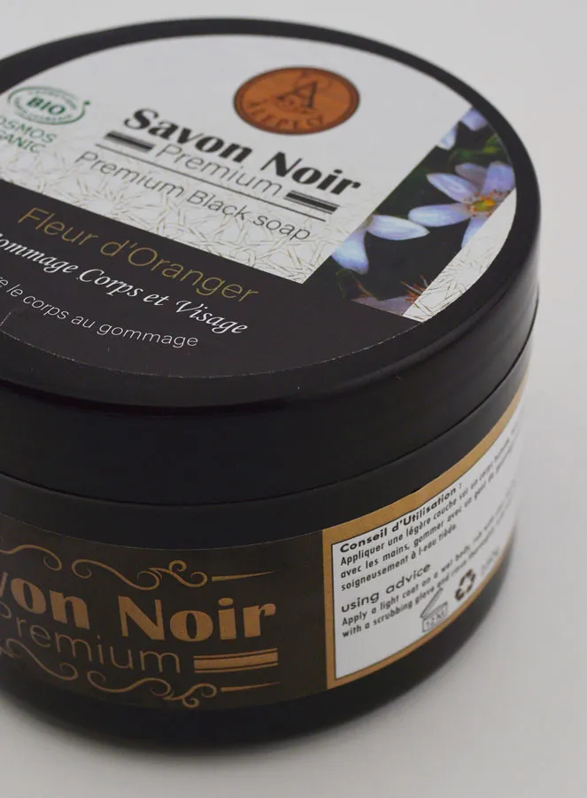 Premium Bio Schwarze Seife mit Orangenblüte - 250g (pic 3)