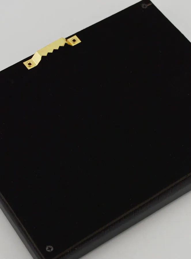 Ex Voto Wanddekoration Herz Schwarz und Gold auf Samt – 16 cm (pic 4)