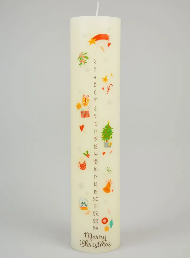 Adventskerze Traditionelles Dekor – 25 cm (pic 1)