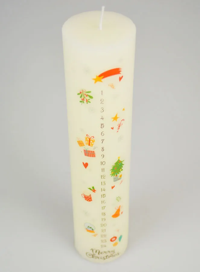 Adventskerze Traditionelles Dekor – 25 cm (pic 2)