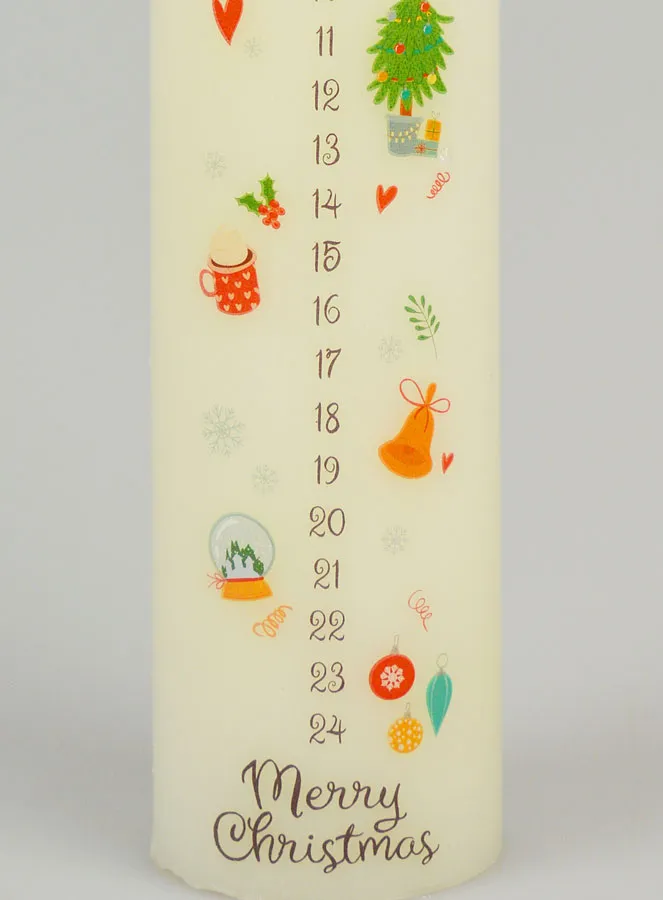 Adventskerze Traditionelles Dekor – 25 cm (pic 3)