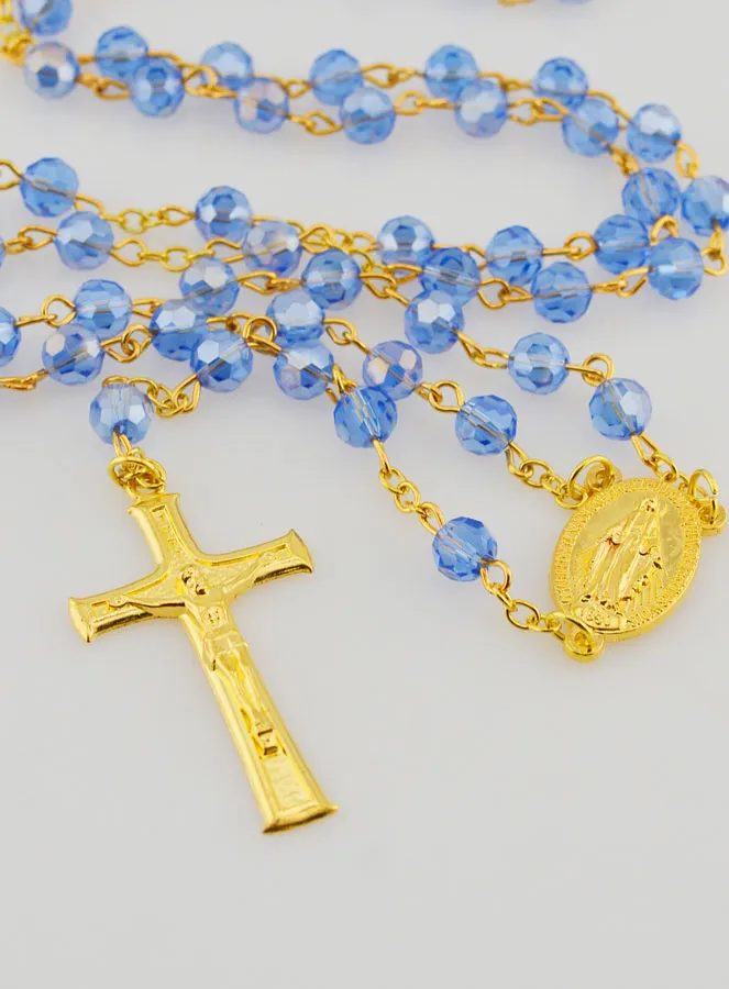 Rosenkranz Wundertätige Medaille aus Facettierten Perlen – Blau (pic 2)