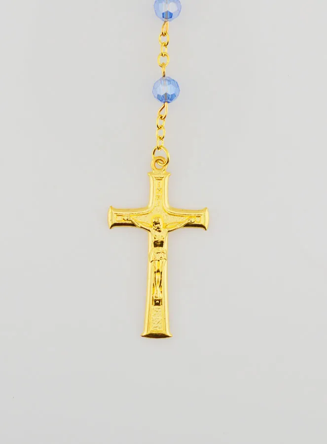 Rosenkranz Wundertätige Medaille aus Facettierten Perlen – Blau (pic 3)