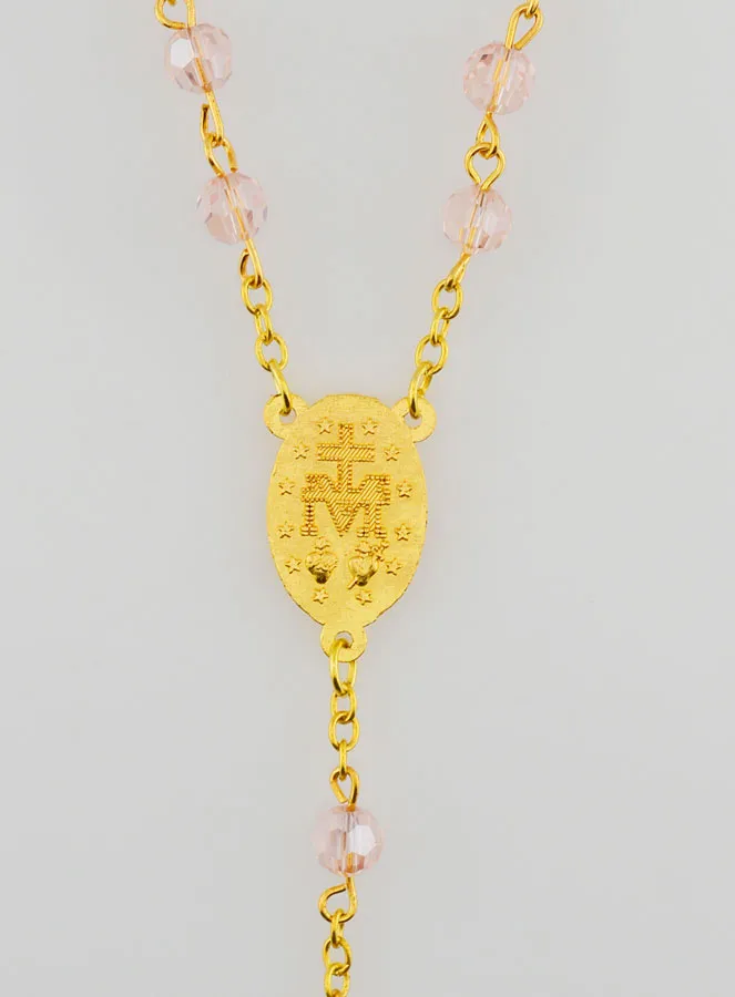 Rosenkranz Wunderbare Medaille aus Facettierten Perlen – Rosa (pic 4)