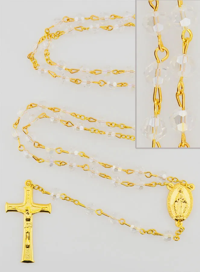 Rosenkranz Wunderbare Medaille aus Transparenten Facettierten Perlen (pic 1)