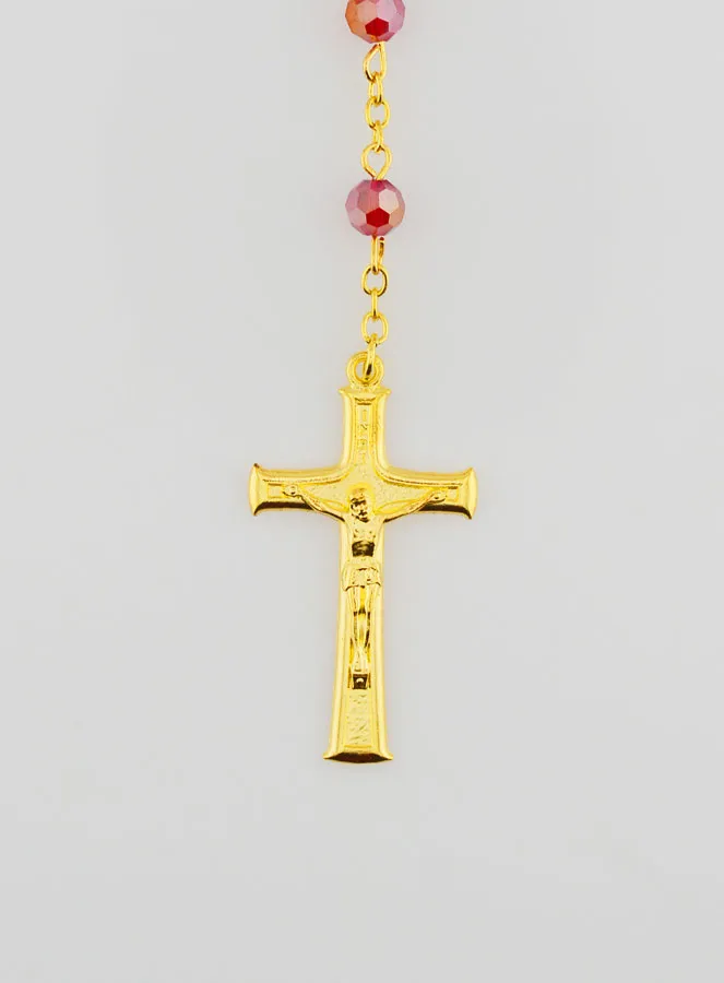 Rosenkranz Wundertätige Medaille aus Facettierten Perlen – Rot (pic 3)