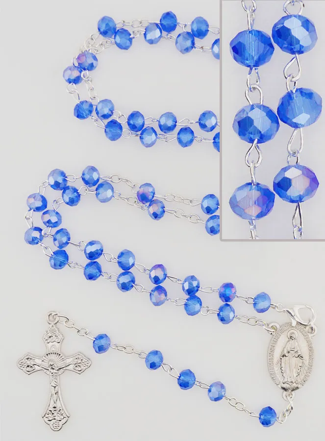 Rosenkranz der Wunderbaren Medaille mit Verschluss – Blau (pic 1)