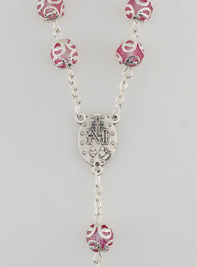 Rosenkranz aus Rosa Perlen – Wunderbare Medaille und Barockes Kreuz (pic 4)