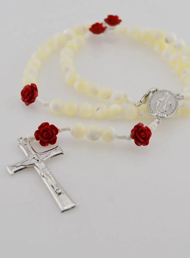 Rosenkranz aus Perlmutt und Keramik – Wundertätige Medaille (pic 3)