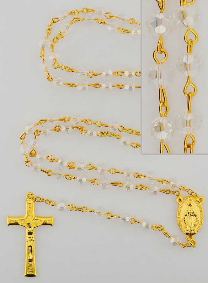 Rosenkranz Kristall Weiß und Wunderbare Medaille (pic 1)