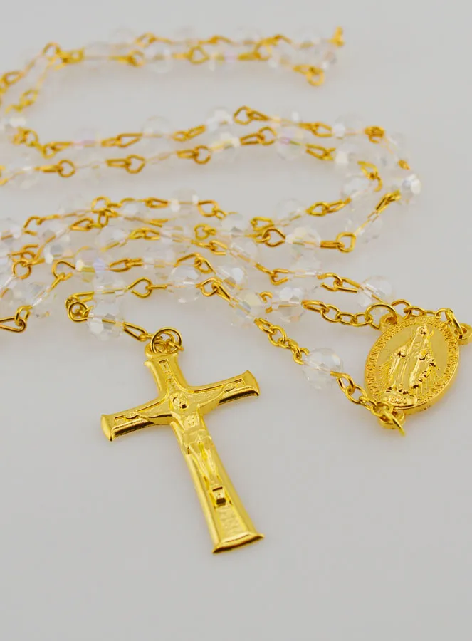 Rosenkranz Kristall Weiß und Wunderbare Medaille (pic 2)