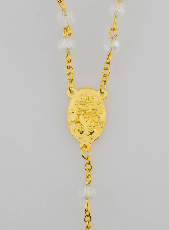 Rosenkranz Kristall Weiß und Wunderbare Medaille (pic 4)