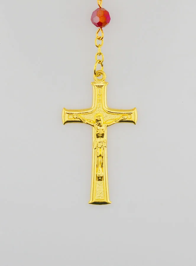 Rosenkranz Kristall Rot und Wundertätige Medaille (pic 3)