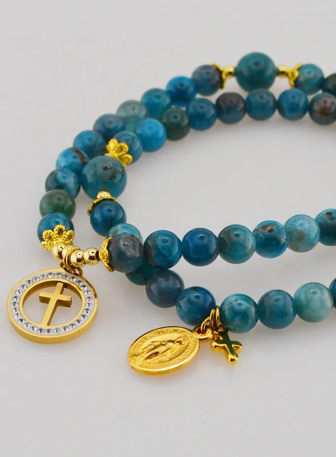 Rosenkranz Wunderbare Medaille mit Apatit Steinen (pic 3)