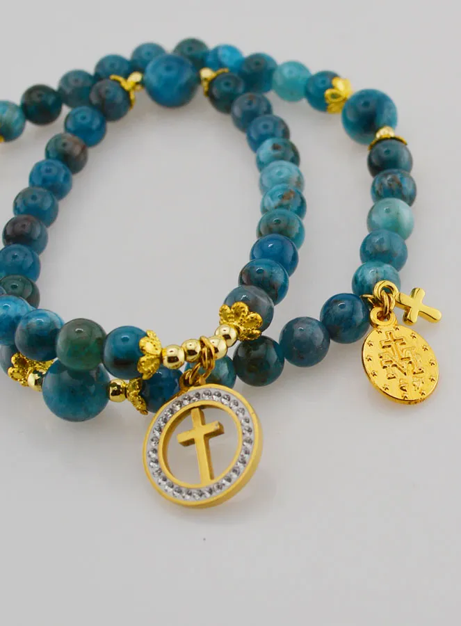 Rosenkranz Wunderbare Medaille mit Apatit Steinen (pic 4)