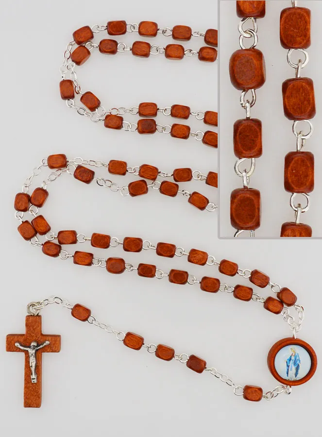 Rosenkranz der Wunderbaren Madonna aus Hellem Holz (pic 1)