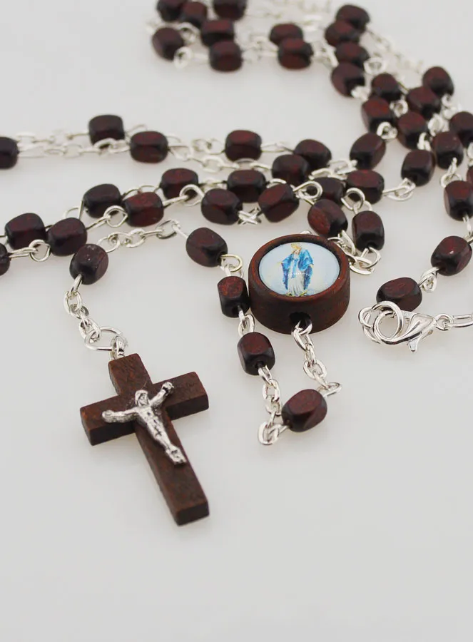 Rosenkranz Wundertätige Madonna aus Dunklem Holz (pic 2)