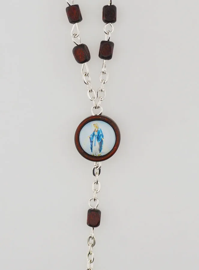 Rosenkranz Wundertätige Madonna aus Dunklem Holz (pic 4)