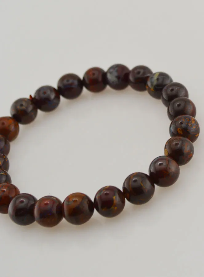 Edelstein Armband aus Boulder Opal 8 mm - A+ (pic 4)