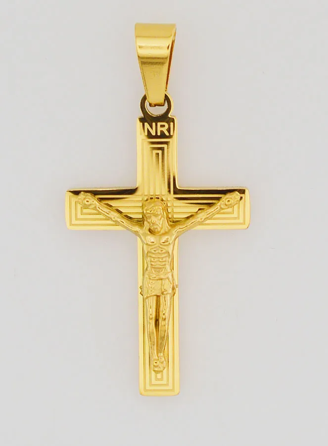 Anhänger Kreuz aus Gold Messing 28mm (pic 1)