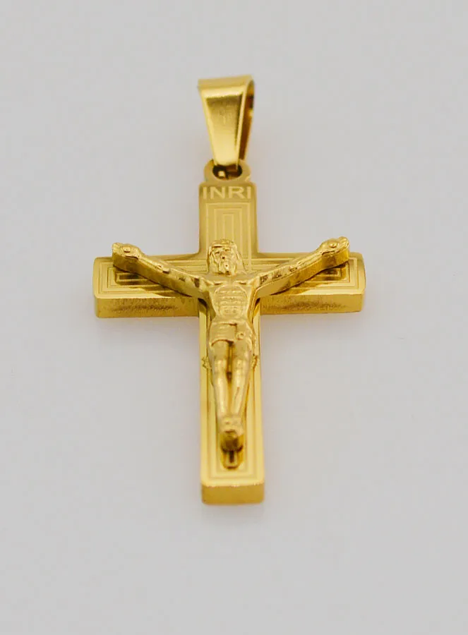 Anhänger Kreuz aus Gold Messing 28mm (pic 2)