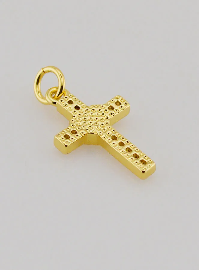 Anhänger Kreuz mit Herz aus Messing – 15 mm (pic 4)